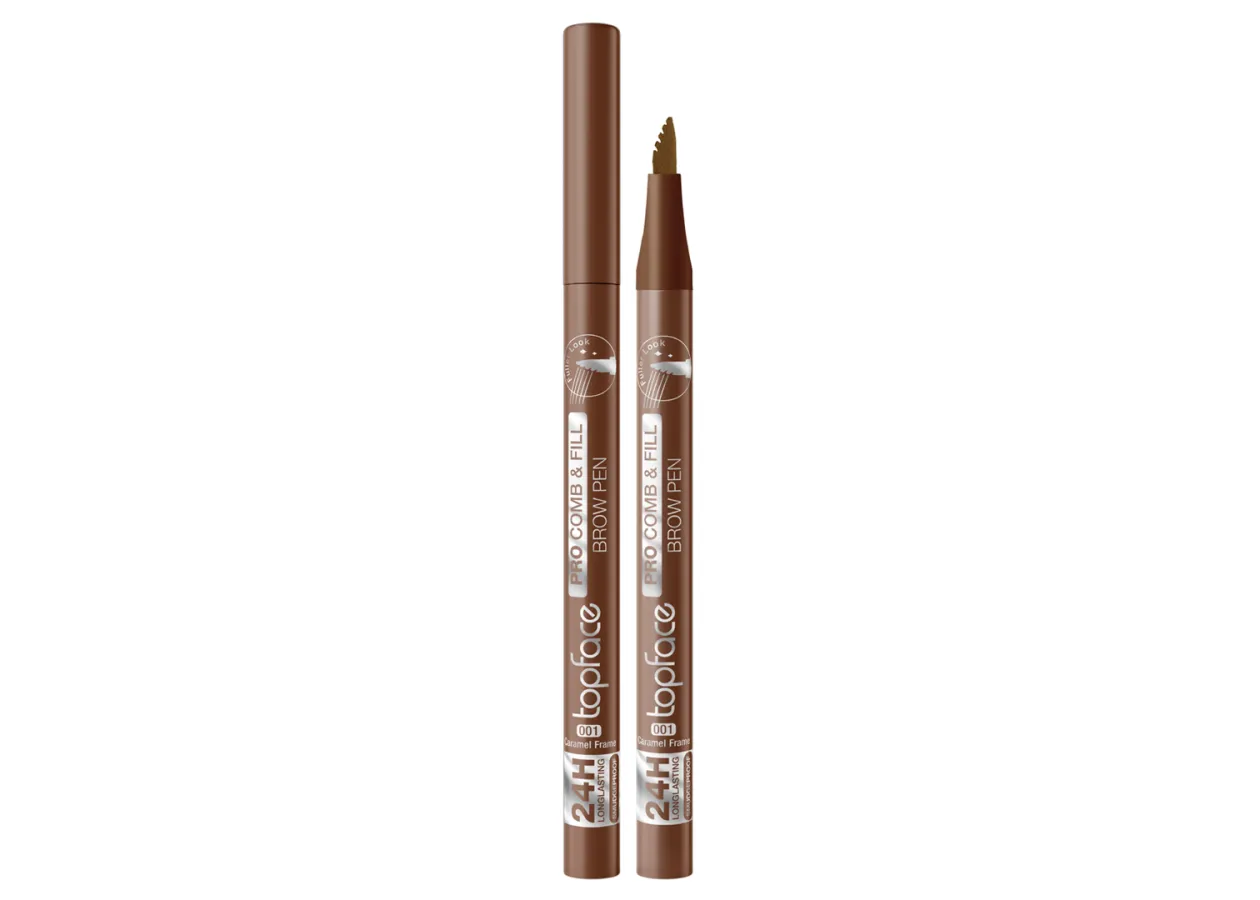 Маркер для брів Topface Pro Comb & Fill Brow Pen 001 Caramel Frame (світло-коричневий) PT620 (1 мл)