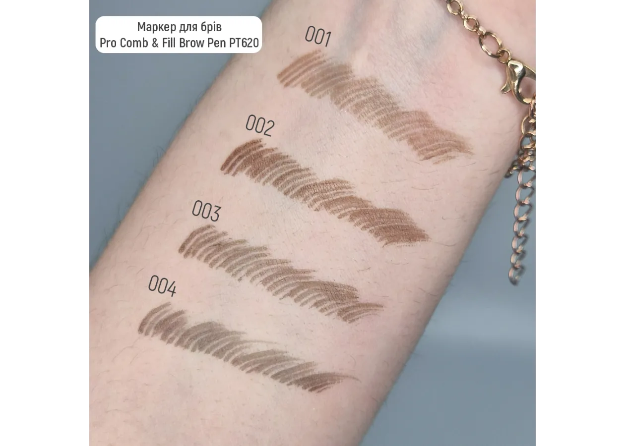 Маркер для брів Topface Pro Comb & Fill Brow Pen 004 Cocoa Line (темно-коричневий) PT620 (1 мл) - Фото 2
