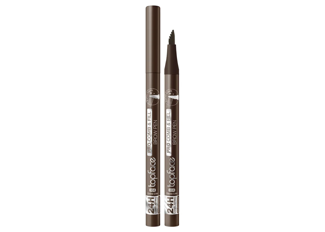 Маркер для брів Topface Pro Comb & Fill Brow Pen 004 Cocoa Line (темно-коричневий) PT620 (1 мл)