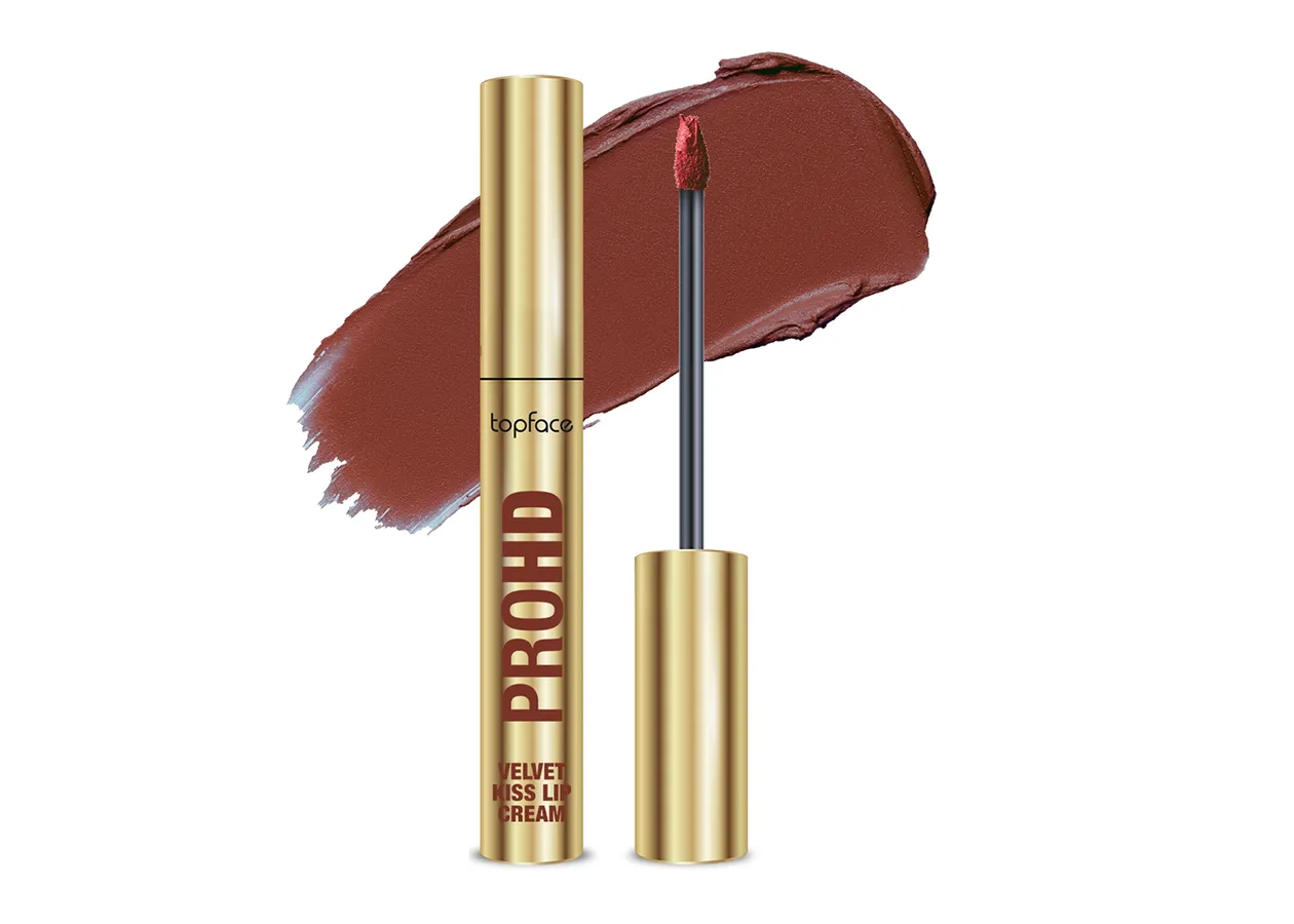 Рідка матова помада Topface PROHD Velvet Kiss Lip Cream 007 Toasted Allure (темно-шоколадний) PT212 (3 г)