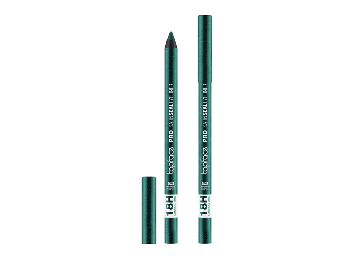 Олівець для очей Topface PRO Satin Seal Eyeliner 009 Emerald Sparkle (смарагдовий з мерехтінням) PT623 (1,2 г)