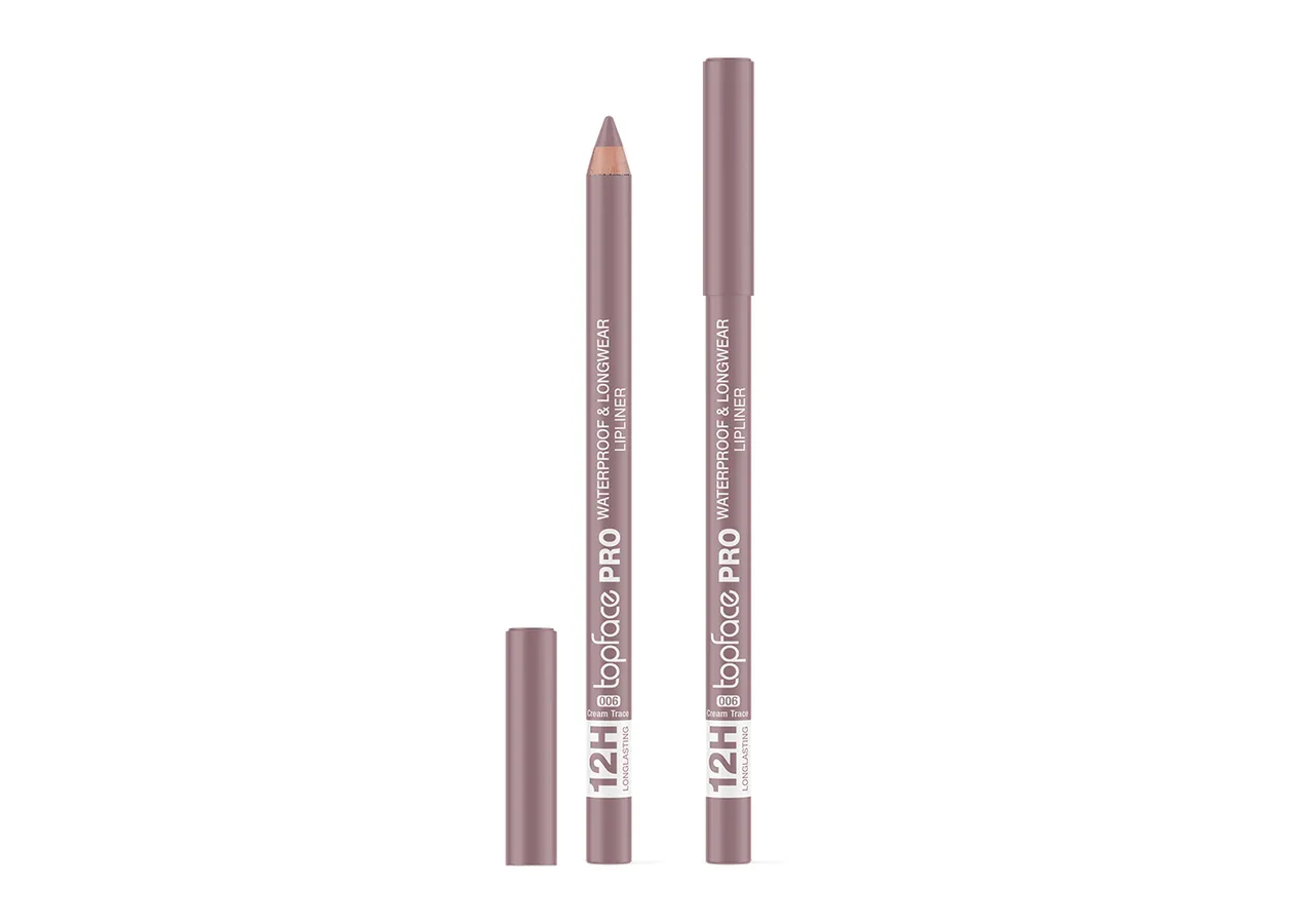 Олівець для губ водостійкий Topface PRO Waterproof&Longwear Lipliner 006 Cream Trace (персиковий нюд) PT621 (1,14 г)