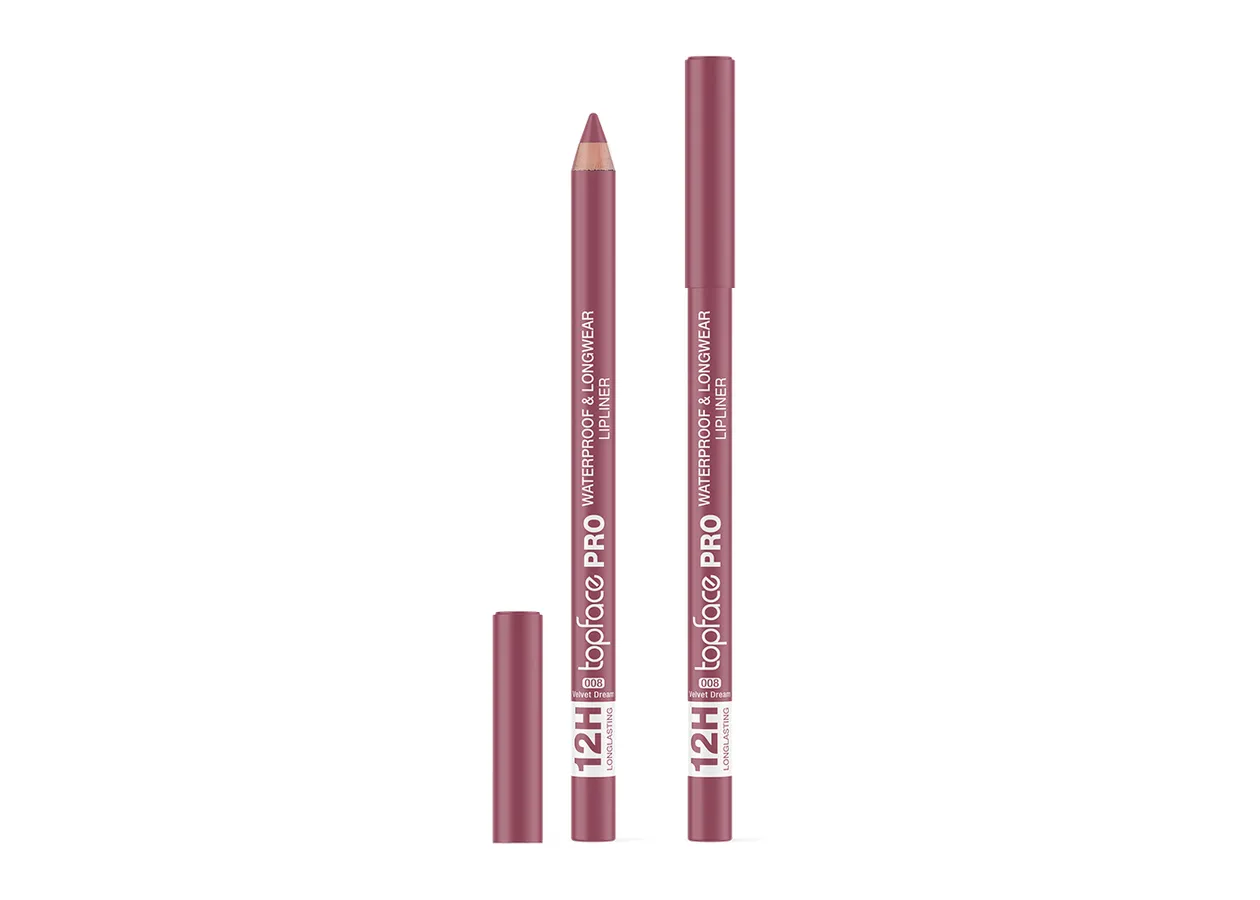 Олівець для губ водостійкий Topface PRO Waterproof&Longwear Lipliner 008 Velvet Dream (ніжний рожевий) PT621 (1,14 г)