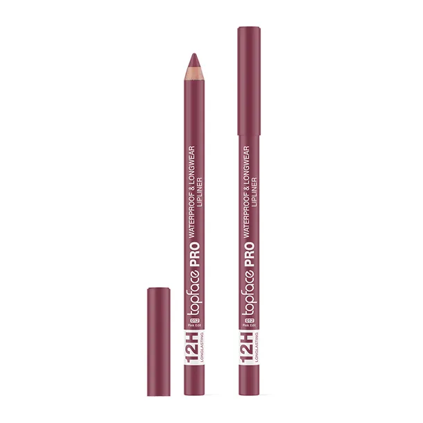 Олівець для губ водостійкий Topface PRO Waterproof&Longwear Lipliner 012 Pink Edit (бордово-коричневий) PT621 (1,14 г)