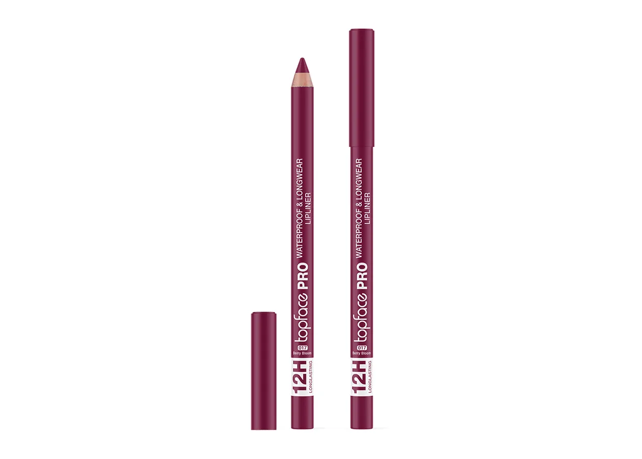 Олівець для губ водостійкий Topface PRO Waterproof&Longwear Lipliner 017 Berry Bloom (сливово-малиновий) PT621 (1,14 г)