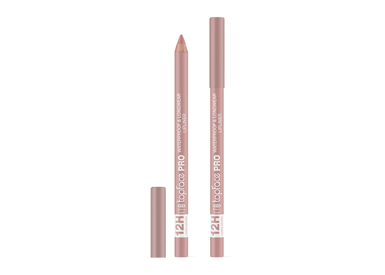 Олівець для губ водостійкий Topface PRO Waterproof&Longwear Lipliner 019 Sugar Pink (ніжний пудрово-рожевий) PT621 (1,14 г)
