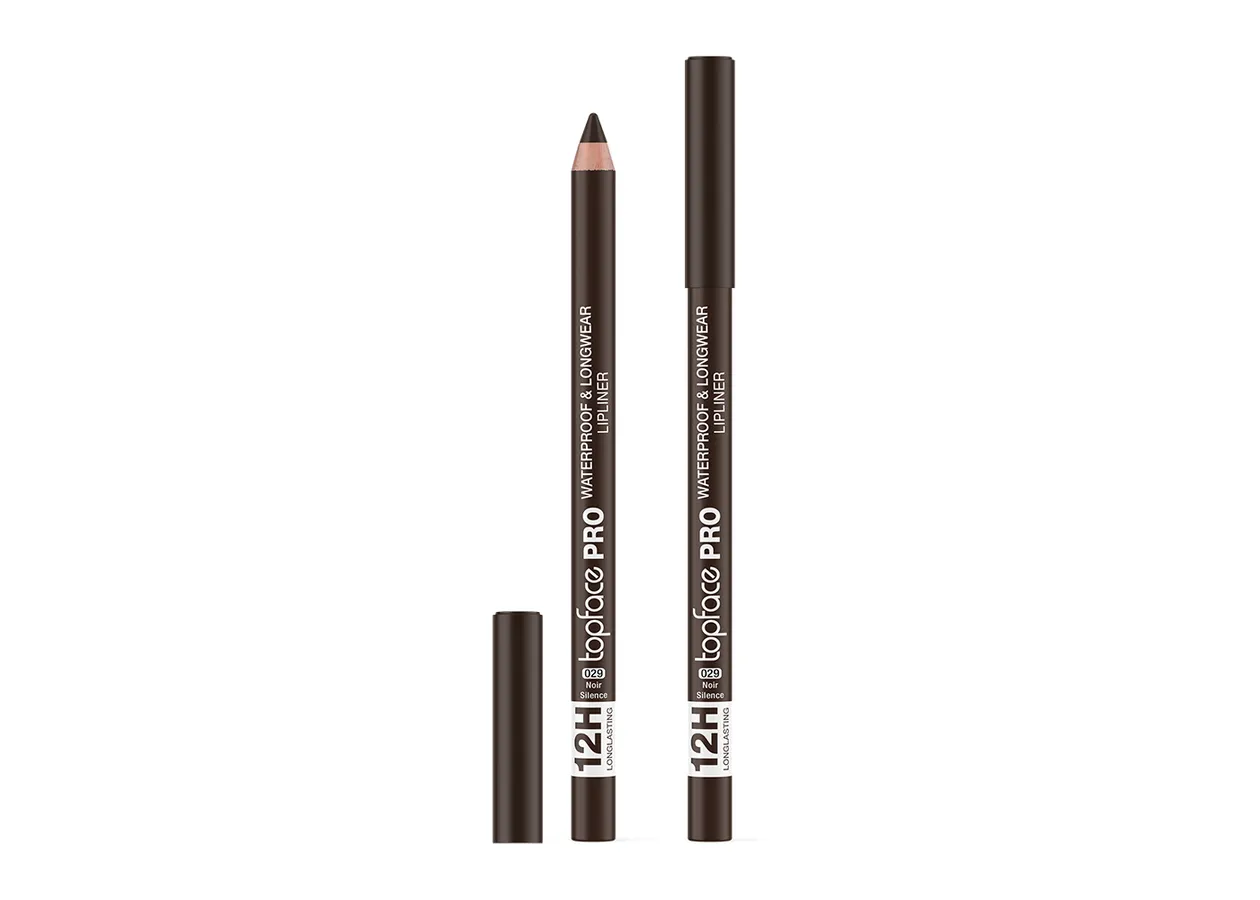 Олівець для губ водостійкий Topface PRO Waterproof&Longwear Lipliner 029 Noir Silence (темний сіро-коричневий) PT621 (1,14 г)