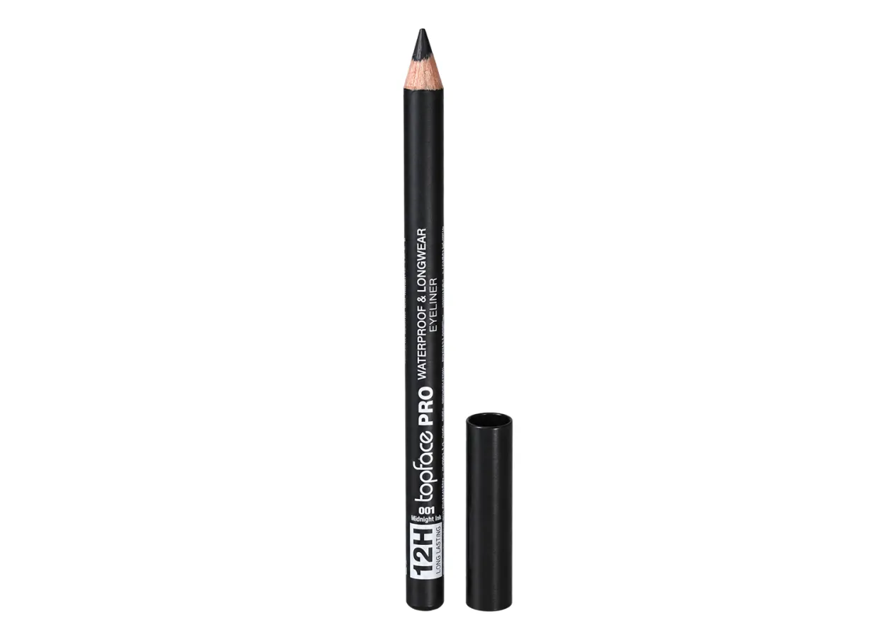 Олівець для очей Topface PRO Waterproof & Longwear Eyeliner 001 Midnight Ink (чорний) PT625 (1,14 г)