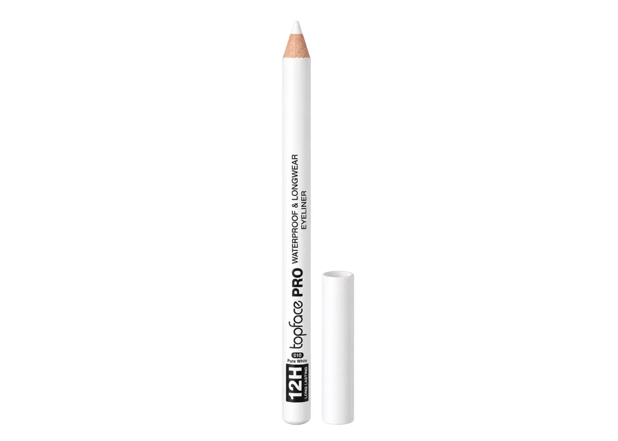 Олівець для очей Topface PRO Waterproof & Longwear Eyeliner 010 Pure White (білий) PT625 (1,14 г)