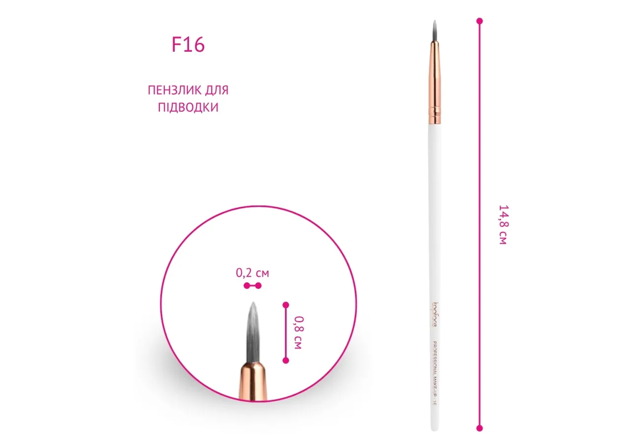Пензлик для підводки Topface Eyeliner Brush PT901 F16 - Фото 3