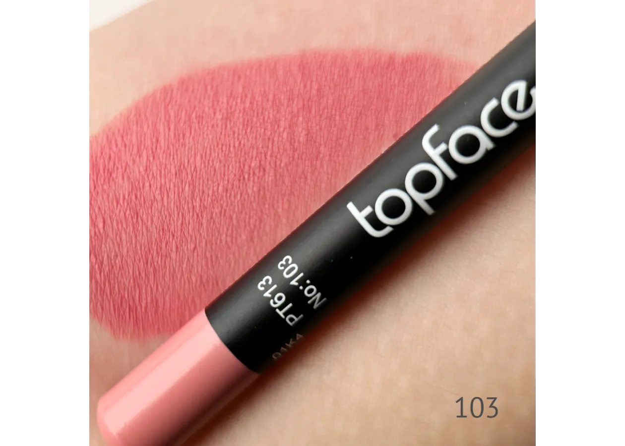Олівець для губ водостійкий TopFace Waterproof Lipliner 103 (світло-рожевий) PT613 (1,14 г) - Фото 2