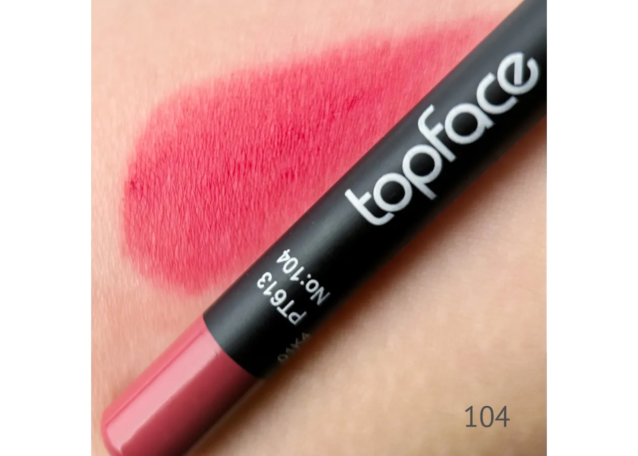 Олівець для губ водостійкий TopFace Waterproof Lipliner 104 (кораловий) PT613 (1,14 г) - Фото 2