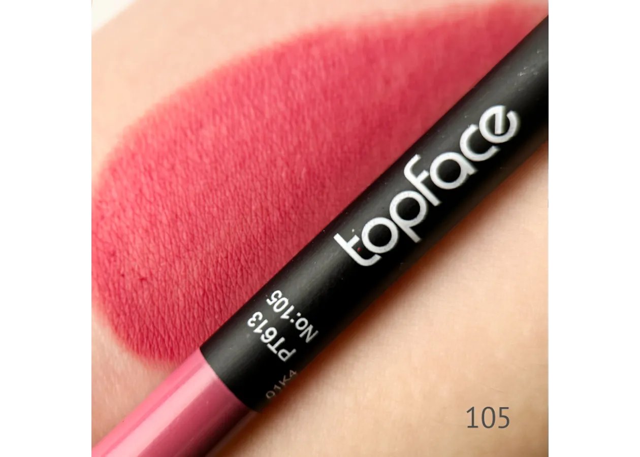 Олівець для губ водостійкий TopFace Waterproof Lipliner 105 (рожевий) PT613 (1,14 г) - Фото 2