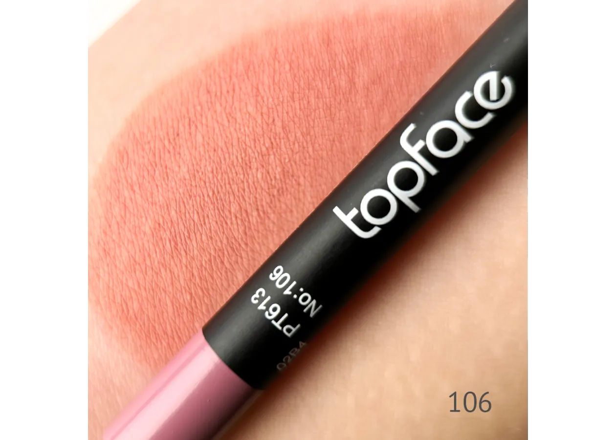 Олівець для губ водостійкий TopFace Waterproof Lipliner 106 (рожево-коричневий) PT613 (1,14 г) - Фото 2
