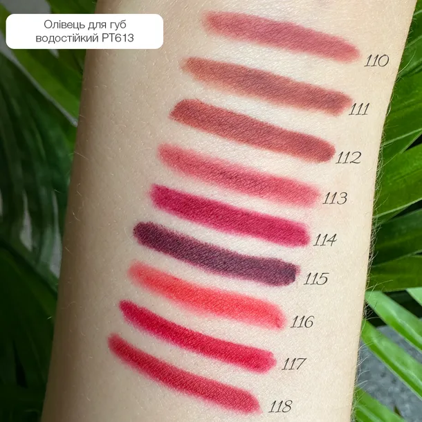 Олівець для губ водостійкий TopFace Waterproof Lipliner 111 (коричневий) PT613 (1,14 г) - Фото 3