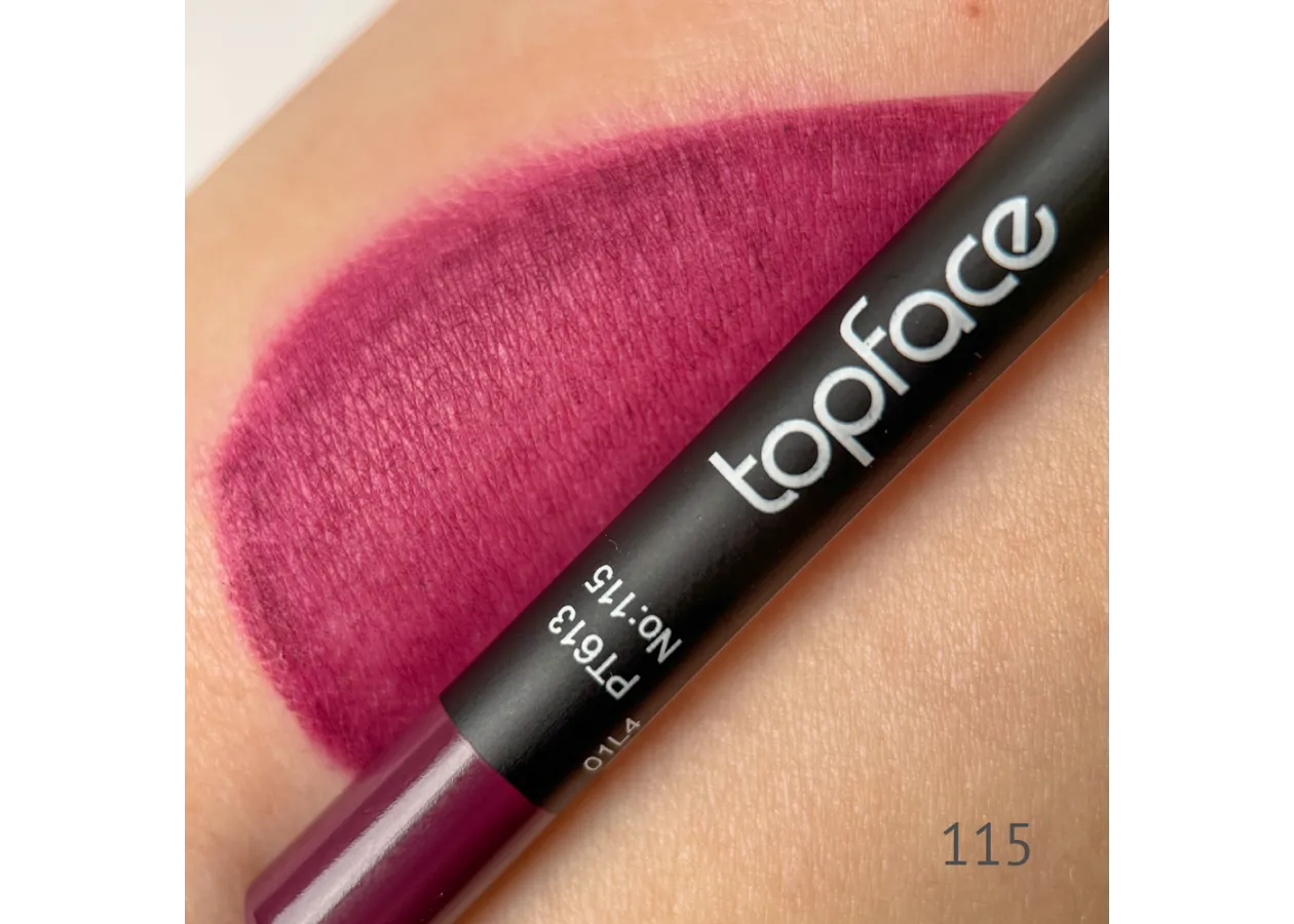 Олівець для губ водостійкий TopFace Waterproof Lipliner 115 (сливовий) PT613 (1,14 г) - Фото 2