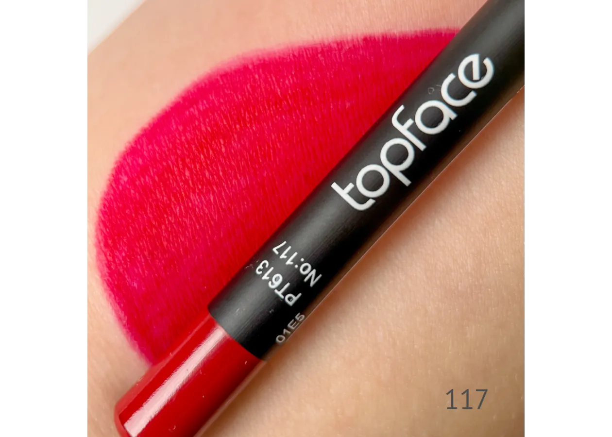 Олівець для губ водостійкий TopFace Waterproof Lipliner 117 (малиновий) PT613 (1,14 г) - Фото 2
