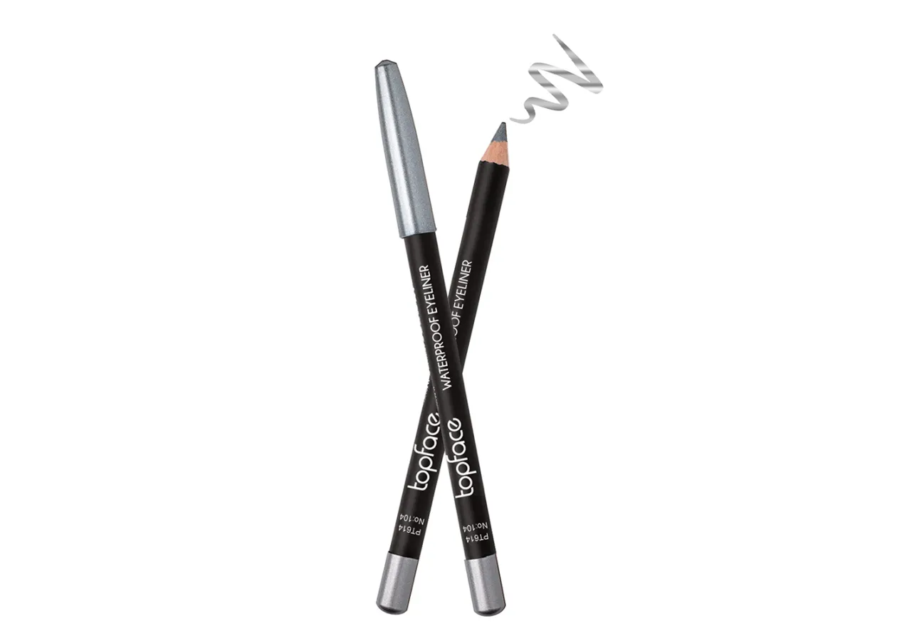 Олівець для очей водостійкий Topface Waterproof Eyeliner 104 Silver (сріблястий) PT614 (1,14 г)