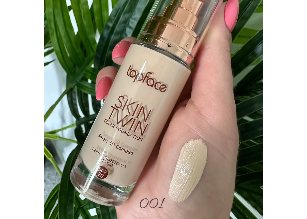 Тональна основа Topface Skin Twin Cover 001 Ivory (слонова кістка) PT464 (32 мл) - Фото 2