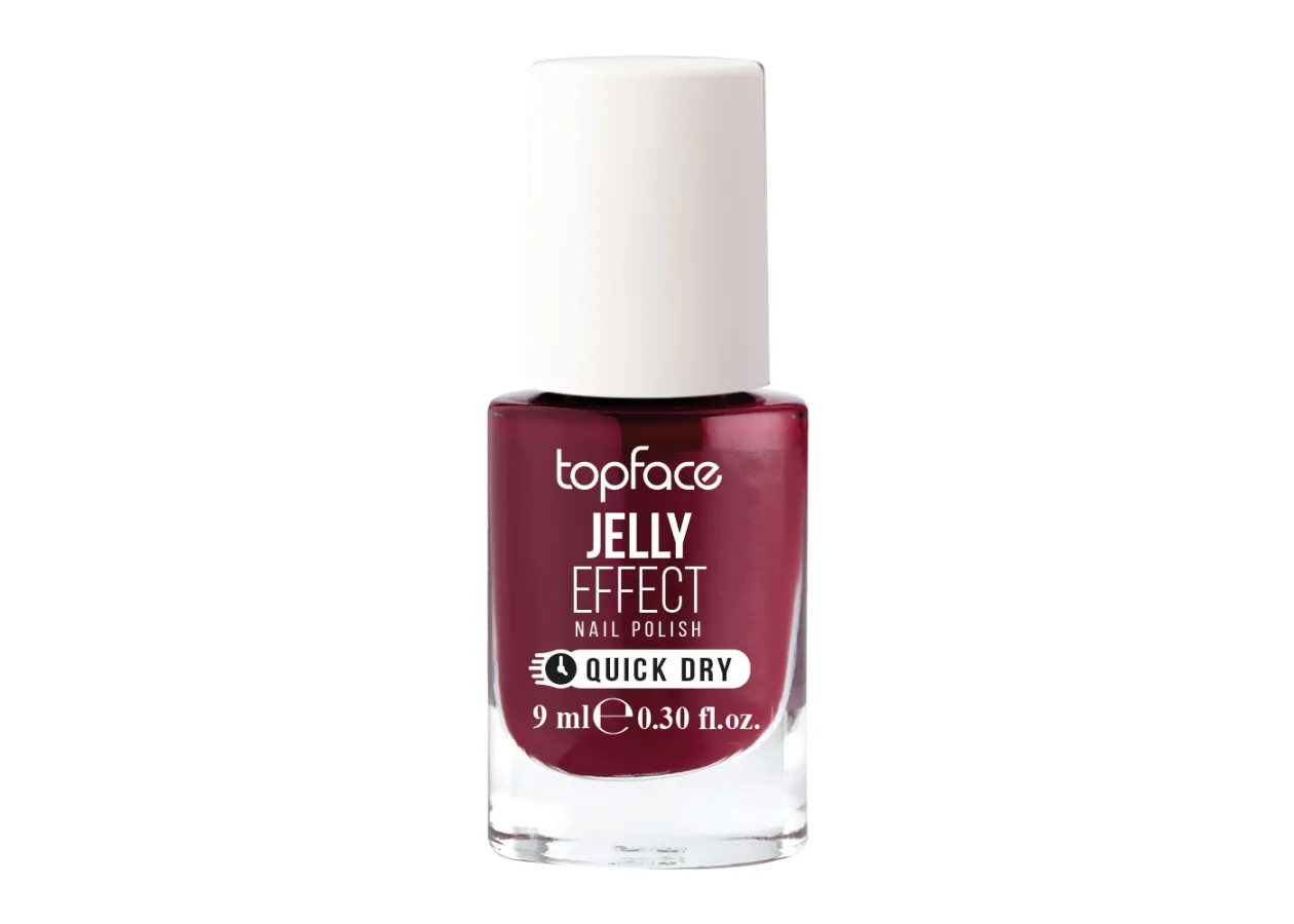 Лак для нігтів Topface Jelly Effect 043 (темний вишневий) PT110 (9 мл)