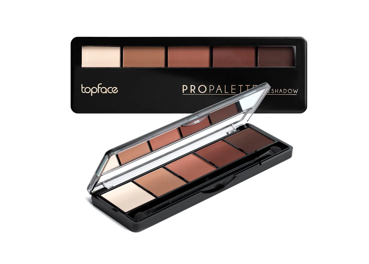 Тіні для повік 5-колірні Topface Pro Palette 018 (пісочно-теракотові) PT501 (8 г)