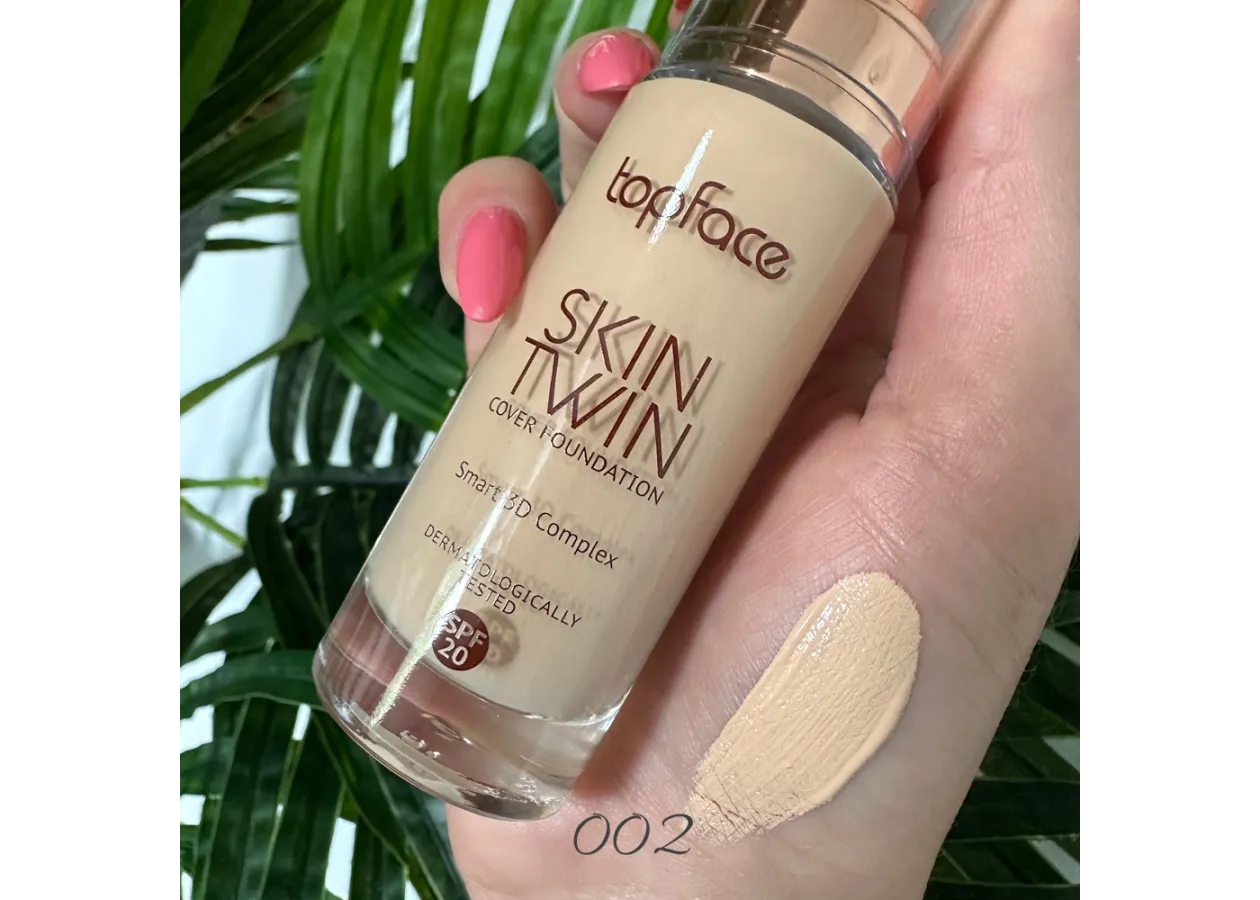 Тональна основа Topface Skin Twin Cover 002 Light Rose Beige (світлий рожево-бежевий) PT464 (32 мл) - Фото 2