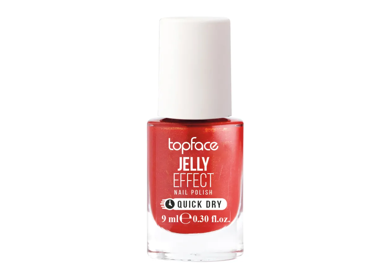 Лак для нігтів Topface Jelly Effect 036 (червоний із золотистим перламутром) PT110 (9 мл)